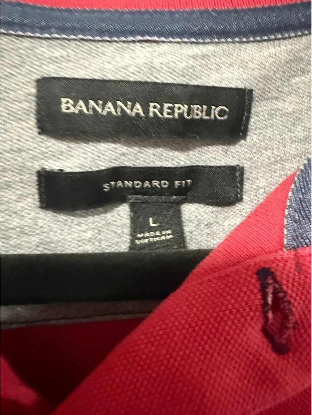 Banana Republic Men's Standard Fit Polo Shirt Large Red